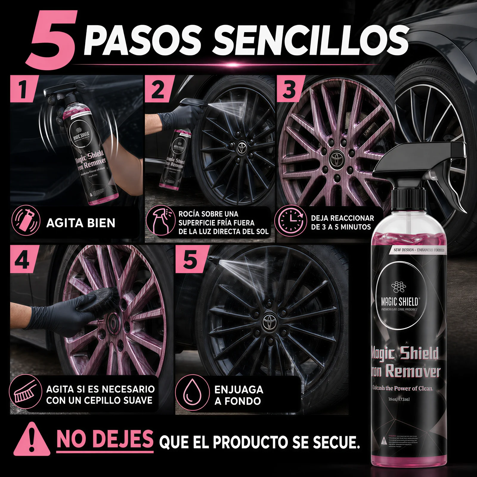 Cinco pasos para aplicar Magic Shield Iron Remover